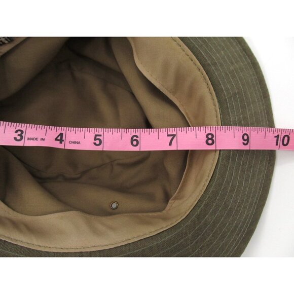 Vintage Broner Safari Hat Mens Medium Olive Canvas Fedora Made in USA 80s 90s - Picture 12 of 13